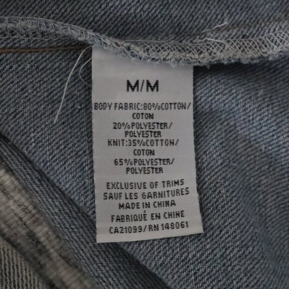 EightyTwo Women's Blue Sz M Light Wash Buttoned Knit Hooded Denim Jacket - Picture 12 of 13